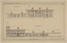 217176 Opstanden van de linker zijgevel en de rechter zijgevel van het nieuwe gebouw van de Rijksmunt (Leidseweg 90) te ...